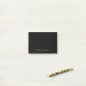 Monogram Zwart Goud Modern Minimalistisch Post-it® Notes (Op bureau)