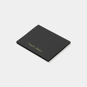 Monogram Zwart Goud Modern Minimalistisch Post-it® Notes