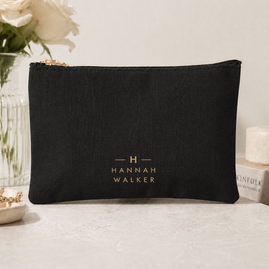 Monogram Zwart Goud | Moderne Minimalistische Eleg Etui
