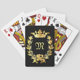 Monogram zwart goud pokerkaarten