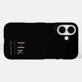 Monogram Zwart Goud Professional Elegant Stijlvol Case-Mate iPhone Case (Achterkant (horizontaal))