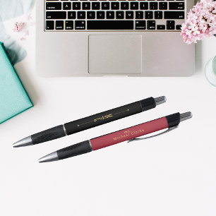 Monogram Zwart Goud Rood   Modern Minimalistisch K Pen