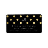 Monogram Zwart Goud Stippen Cement Logo RSVP Etiket (Voorkant)