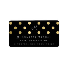Monogram Zwart Goud Stippen Cement Logo RSVP Etiket