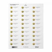 Monogram Zwart Goud Wit Elegant Zaken Etiket (Full Sheet)