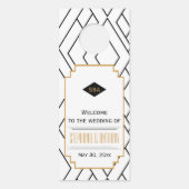 Monogram zwart, gouden en witte kunst Deco Wedding Deurhanger (Voorkant)