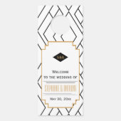 Monogram zwart, gouden en witte kunst Deco Wedding Deurhanger (Achterkant)