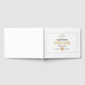 Monogram zwart, gouden en witte kunst Deco Wedding Gastenboek (Volledig)