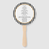 Monogram zwart, gouden en witte kunst Deco Wedding Handwaaier (Achterkant)