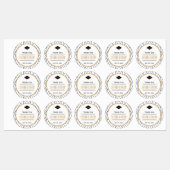 Monogram zwart, gouden en witte kunst Deco Wedding Labels (Vel)