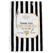 Monogram zwart, gouden en witte kunst Deco Wedding Medium Cadeauzakje (Voorkant)