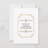 Monogram zwart, gouden en witte kunst Deco Wedding Save The Date (Achterkant)