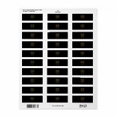 Monogram Zwart Gouden Kam Trouwsigaar Band Etiket (Full Sheet)