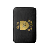 Monogram zwart-gouden koninklijk emblem badmat (Voorkant Verticaal)