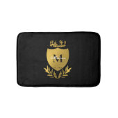 Monogram zwart-gouden koninklijk emblem badmat (Voorkant)
