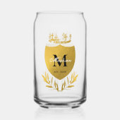 Monogram zwart-gouden koninklijk emblem blikvorm glas (Voorkant)