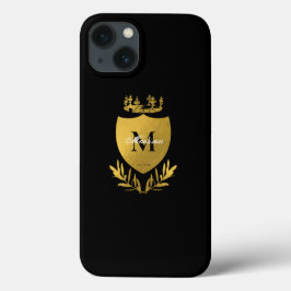 Monogram zwart-gouden koninklijk emblem Case-Mate iPhone case