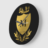 Monogram zwart-gouden koninklijk emblem grote klok (Hoek)