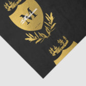 Monogram zwart-gouden koninklijk emblem tissuepapier (Detail)