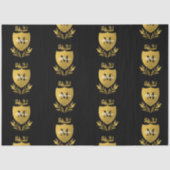 Monogram zwart-gouden koninklijk emblem tissuepapier (Voorkant)