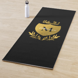 Monogram zwart-gouden koninklijk emblem yogamat