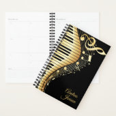 Monogram Zwart-gouden Muzieknoten Ontwerp Planner (Display)