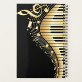 Monogram Zwart-gouden Muzieknoten Ontwerp Planner (Achterkant)