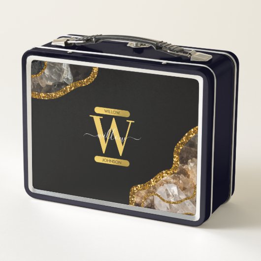 Monogram zwart-goudgrijs (Achterkant)