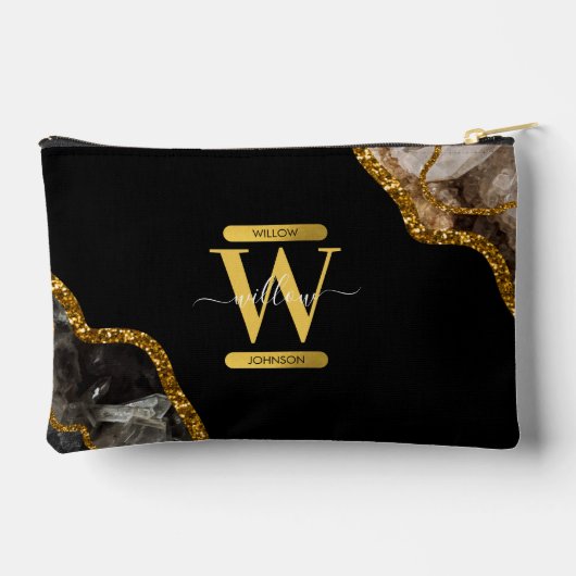 Monogram zwart-goudgrijs etui (Achterkant)