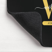 Monogram zwart-goudgrijs muismat (Hoek)