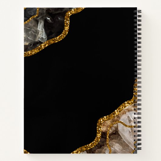 Monogram zwart-goudgrijs notitieboek (Achterkant)