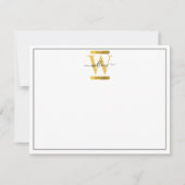 Monogram zwart-goudgrijs notitiekaartje (Voorkant)