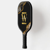 Monogram zwart-goudgrijs pickleball paddle (Links)