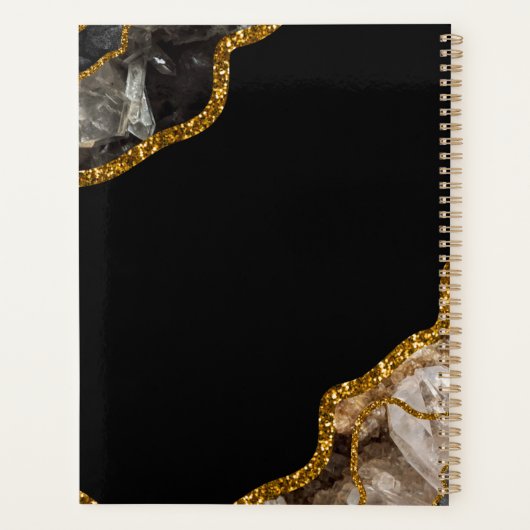 Monogram zwart-goudgrijs planner (Achterkant)