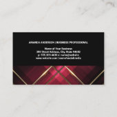 Monogram zwart | Goudstrips | Rode strepen Visitekaartje (Achterkant)