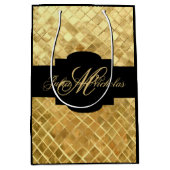 Monogram zwart & goudtas met 50e Jubileum Medium Cadeauzakje (Voorkant)