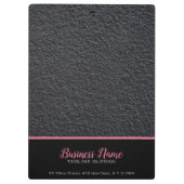 Monogram zwart graniet en roze streep klembord (Achterkant)