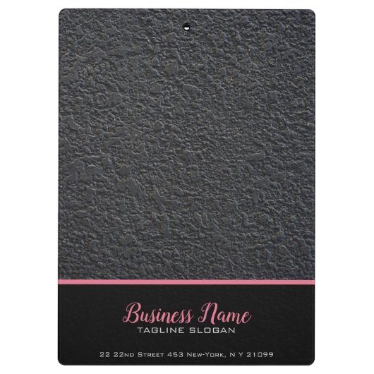 Monogram zwart graniet en roze streep klembord (Achterkant)