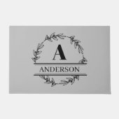 Monogram zwart grijs deurmat (Voorkant)