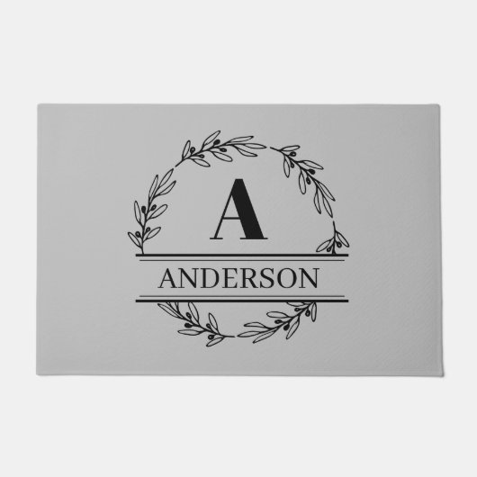 Monogram zwart grijs deurmat (Voorkant)