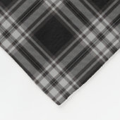 Monogram zwart grijs en wit speldenpatroon fleece deken (Hoek)