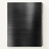 Monogram zwart grijs Faux metaal staal gestileerd Notitieboek (Achterkant)