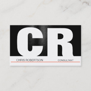 Monogram zwart grijs rood wit Visitekaartje