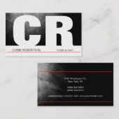 Monogram zwart grijs rood wit Visitekaartje (Voorkant / Achterkant)