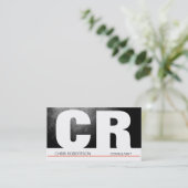 Monogram zwart grijs rood wit Visitekaartje (Staand voorkant)