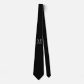 Monogram Zwart Grijs Speciale Gift Geliefden Stropdas (Voorkant)