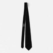 Monogram Zwart Grijs Speciale Gift Geliefden Stropdas (Achterkant)