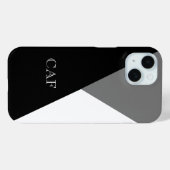 Monogram Zwart Grijs Wit Geometrisch Minimalistisc Case-Mate iPhone Case (Achterkant (horizontaal))
