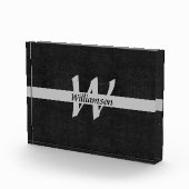 Monogram zwart & grijze naam Initiaal Kantoor Cade Fotoblokken (Rechts)