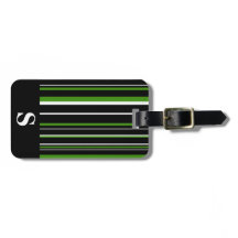 Monogram zwart, groen, witte streepjescode